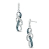 Thumbnail Image 1 of Previously Owned - 1/6 CT. T.W. Enhanced Blue and White Diamond Double Infinity Drop Earrings in Sterling Silver