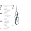 Thumbnail Image 2 of Previously Owned - 1/6 CT. T.W. Enhanced Blue and White Diamond Double Infinity Drop Earrings in Sterling Silver