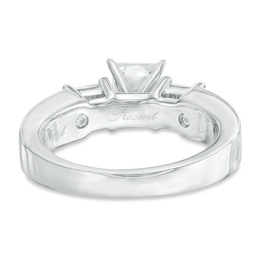 Previously Owned - 2-3/4 CT. T.w. Princess-Cut Diamond Past Present FutureÂ® Bridal Set in 14K White Gold
