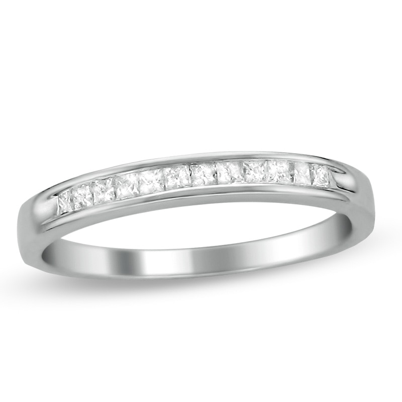 Previously Owned - 1/4 CT. T.W. Princess-Cut Diamond Wedding Band in Platinum