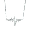 Thumbnail Image 1 of Previously Owned - 1/6 CT. T.W. Diamond Heartbeat Necklace in Sterling Silver
