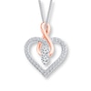 Thumbnail Image 1 of Previously Owned - Ever Us® 1/2 CT. T.W. Two-Stone Diamond Heart with Infinity Pendant in 14K Two-Tone Gold - 19"