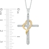 Thumbnail Image 2 of Previously Owned - 1/5 CT. T.W. Diamond Cross with Heart Pendant in 10K Two-Tone Gold