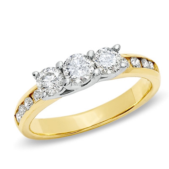 Previously Owned - 1 CT. T.w. Diamond Past Present FutureÂ® Engagement Ring in 10K Gold
