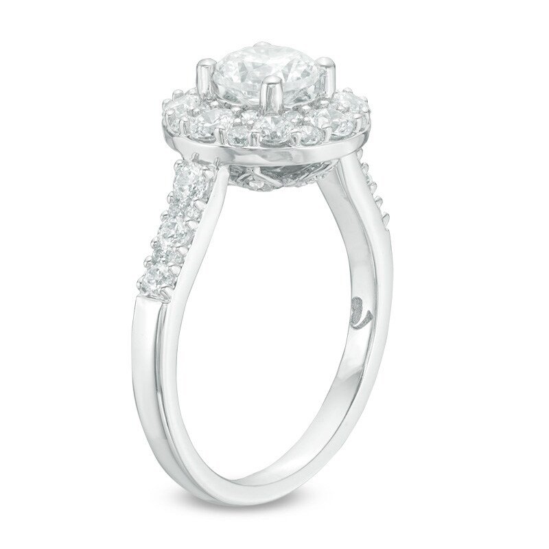 Main Image 2 of Previously Owned - Love's Destiny by Zales 2 CT. T.W. Diamond Frame Engagement Ring in 14K White Gold (I/I1)