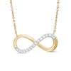 Thumbnail Image 1 of Previously Owned - 1/4 CT. T.W. Diamond  Infinity Necklace in 18K Gold