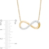 Thumbnail Image 2 of Previously Owned - 1/4 CT. T.W. Diamond  Infinity Necklace in 18K Gold