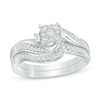 Thumbnail Image 1 of Previously Owned - 1/3 CT. T.W. Composite Diamond Bypass Swirl Bridal Set in 10K White Gold