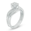 Thumbnail Image 2 of Previously Owned - 1/3 CT. T.W. Composite Diamond Bypass Swirl Bridal Set in 10K White Gold