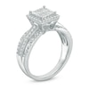 Thumbnail Image 2 of Previously Owned - 1/2 CT. T.W. Quad Princess-Cut Diamond Frame Vintage-Style Bypass Engagement Ring in 10K White Gold