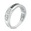 Thumbnail Image 2 of Previously Owned - 3/8 CT. T.W. Enhanced Black and White Diamond Wedding Band in 10K White Gold