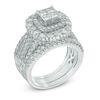 Thumbnail Image 2 of Previously Owned - 2-1/2 CT. T.W. Quad Princess-Cut Diamond Double Frame Three Piece Bridal Set in 14K White Gold