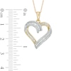 Thumbnail Image 2 of Previously Owned - 1/2 CT. T.W. Baguette-Cut and Round Diamond Heart Pendant in 10K Gold