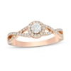 Thumbnail Image 1 of Previously Owned - 1/2 CT. T.W. Diamond Frame Twist Shank Engagement Ring in 14K Rose Gold