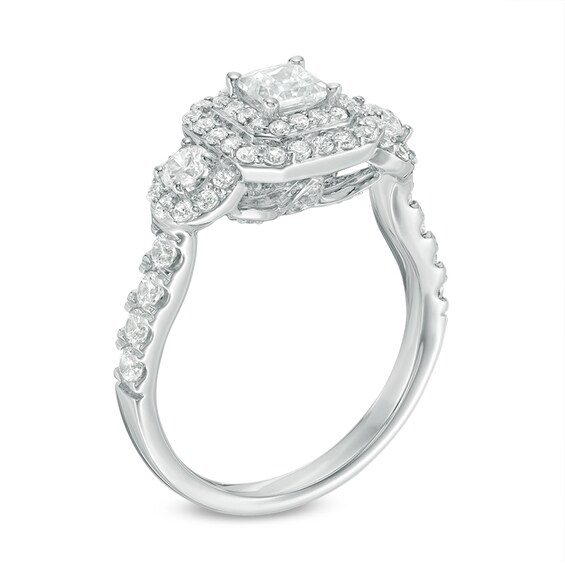 Previously Owned - Love's Destiny by Zales 1-1/2 CT. T.w. Princess-Cut Diamond Engagement Ring in 14K White Gold