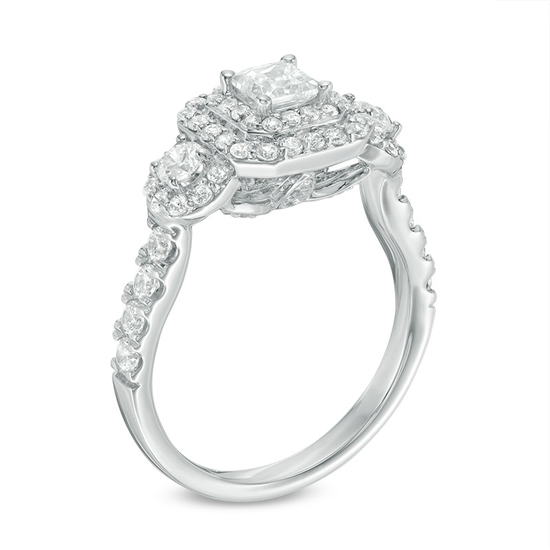 Main Image 2 of Previously Owned - Love's Destiny by Zales 1-1/2 CT. T.W. Princess-Cut Diamond Engagement Ring in 14K White Gold