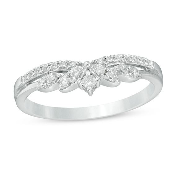 Previously Owned - 1/4 CT. T.w. Diamond Crown Contour Anniversary Band in 14K White Gold