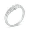 Thumbnail Image 2 of Previously Owned - 1/4 CT. T.W. Diamond Crown Contour Anniversary Band in 14K White Gold