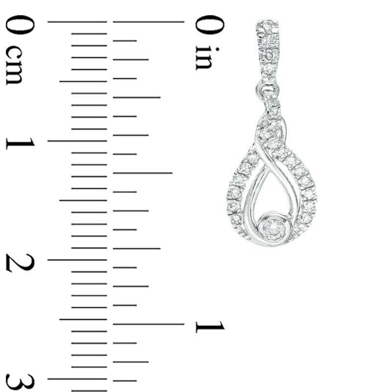 Main Image 3 of Previously Owned - Interwoven™ 1/4 CT. T.W. Diamond Drop Earrings in 10K White Gold