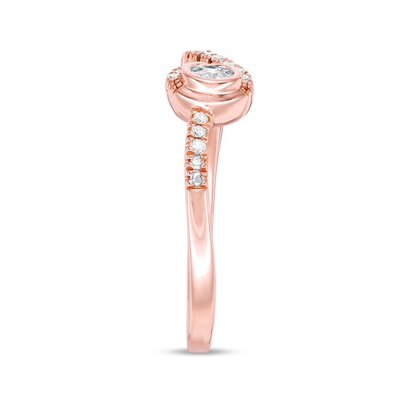 Previously Owned - Interwovenâ¢ 1/10 CT. T.w. Diamond Ring in 10K Rose Gold