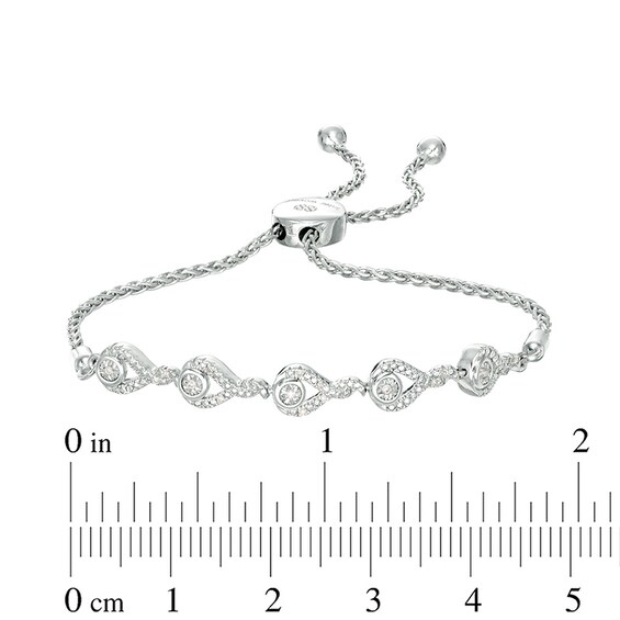 Previously Owned - Interwovenâ¢ 1/20 CT. T.w. Diamond Bolo Bracelet in Sterling Silver - 9.5"