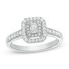 Thumbnail Image 1 of Previously Owned - 1/2 CT. T.W. Emerald-Cut Diamond Double Frame Engagement Ring in 14K White Gold