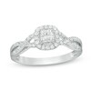 Thumbnail Image 1 of Previously Owned - 1/2 CT. T.W. Princess-Cut Diamond Frame Twist Engagement Ring in 14K White Gold