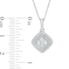 Thumbnail Image 2 of Previously Owned - 1/2 CT. T.W. Composite Diamond Tilted Square Frame Pendant in 10K White Gold