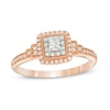 Thumbnail Image 1 of Previously Owned - 1/3 CT. T.W. Princess-Cut Diamond Vintage-Style Engagement Ring in 14K Rose Gold