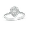 Thumbnail Image 1 of Previously Owned - 1/2 CT. T.W. Pear-Shaped Diamond Double Frame Vintage-Style Engagement Ring in 14K White Gold