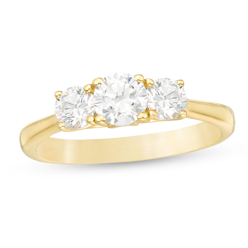 Main Image 1 of Previously Owned - 1 CT. T.W. Diamond Past Present Future® Engagement Ring in 14K Gold