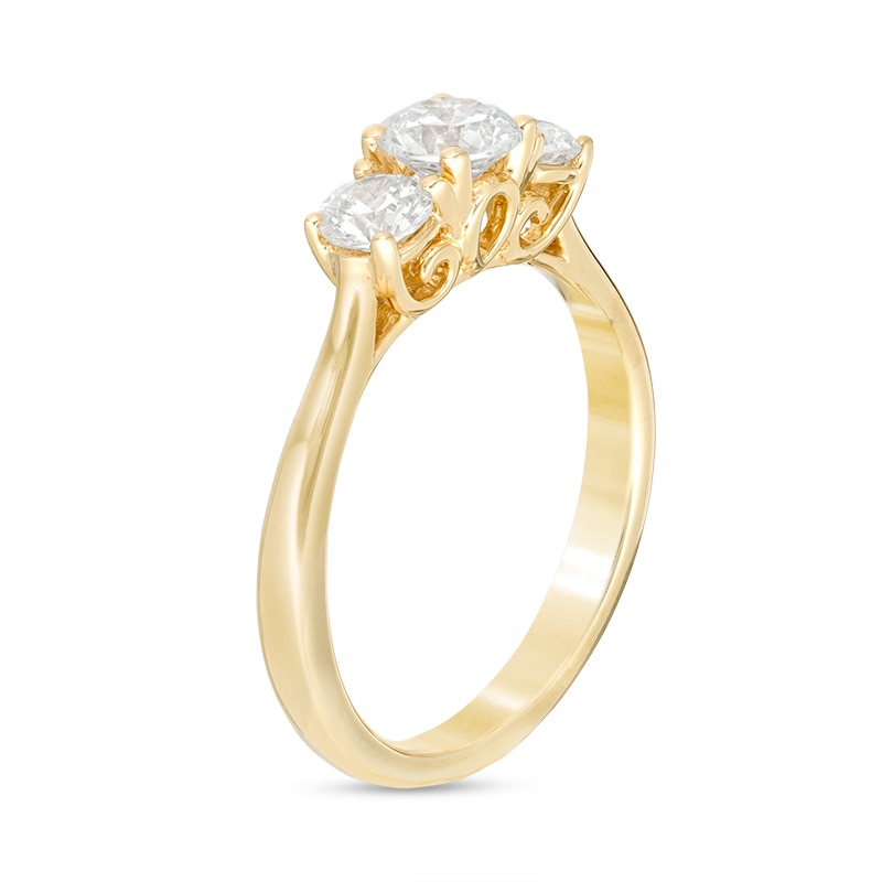 Main Image 2 of Previously Owned - 1 CT. T.W. Diamond Past Present Future® Engagement Ring in 14K Gold