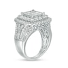 Thumbnail Image 2 of Previously Owned - 3 CT. T.W. Princess-Cut Composite Diamond Frame Multi-Row Engagement Ring in 10K White Gold
