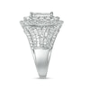 Thumbnail Image 4 of Previously Owned - 3 CT. T.W. Princess-Cut Composite Diamond Frame Multi-Row Engagement Ring in 10K White Gold