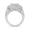 Previously Owned - 3 CT. T.W. Princess-Cut Composite Diamond Frame Multi-Row Engagement Ring in 10K White Gold