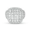 Thumbnail Image 6 of Previously Owned - 3 CT. T.W. Princess-Cut Composite Diamond Frame Multi-Row Engagement Ring in 10K White Gold