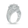 Thumbnail Image 2 of Previously Owned - 1 CT. T.W. Princess Multi-Diamond Frame Multi-Row Vintage-Style Engagement Ring in 10K White Gold