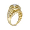 Thumbnail Image 2 of Previously Owned - 1 CT. T.W. Princess Multi-Diamond Double Frame Multi-Row Vintage-Style Engagement Ring in 10K Gold
