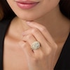 Thumbnail Image 3 of Previously Owned - 1 CT. T.W. Princess Multi-Diamond Double Frame Multi-Row Vintage-Style Engagement Ring in 10K Gold
