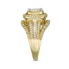 Thumbnail Image 4 of Previously Owned - 1 CT. T.W. Princess Multi-Diamond Double Frame Multi-Row Vintage-Style Engagement Ring in 10K Gold