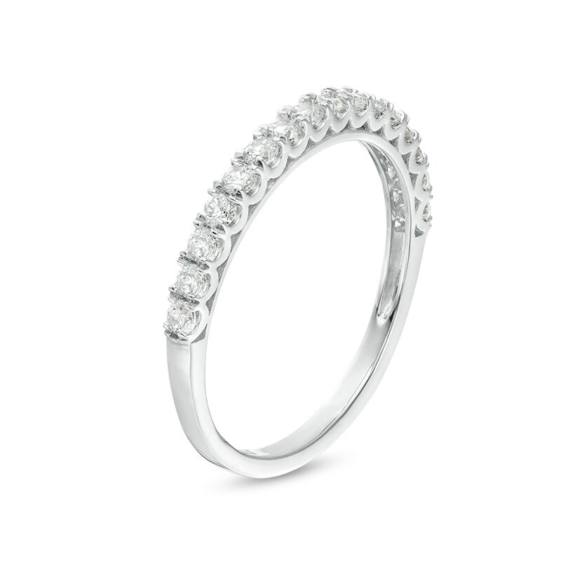 Main Image 3 of Previously Owned - 3/8 CT. T.W. Diamond Wedding Band in 10K White Gold