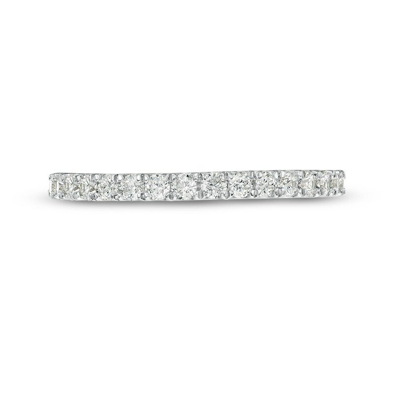Main Image 4 of Previously Owned - 3/8 CT. T.W. Diamond Wedding Band in 10K White Gold