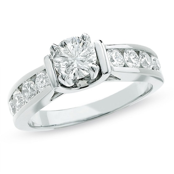 Previously Owned - Celebration LuxÂ® 1-1/2 CT. T.w. Diamond Engagement Ring in 18K White Gold (I/Si2)