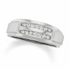 Thumbnail Image 1 of Previously Owned - Men's 1/4 CT. T.W. Diamond Double Row Band in 10K White Gold