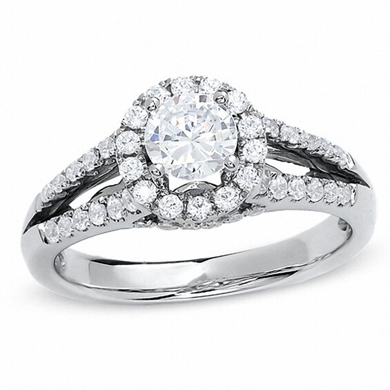 Previously Owned - 1 CT. T.w. Diamond Split Shank Engagement Ring in 14K White Gold