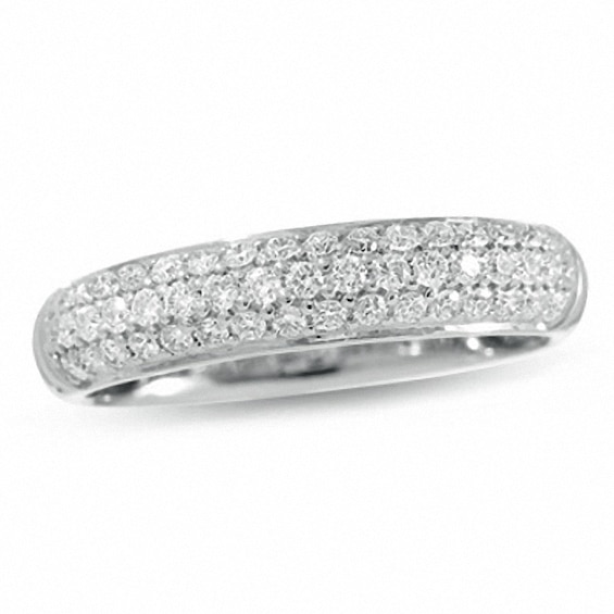 Previously Owned - 1/2 CT. T.w. Diamond Pavé Anniversary Band in 14K White Gold
