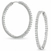 Thumbnail Image 1 of Previously Owned - 1-1/2 CT. T.W. Diamond Inside-Out Hoop Earrings in 14K White Gold
