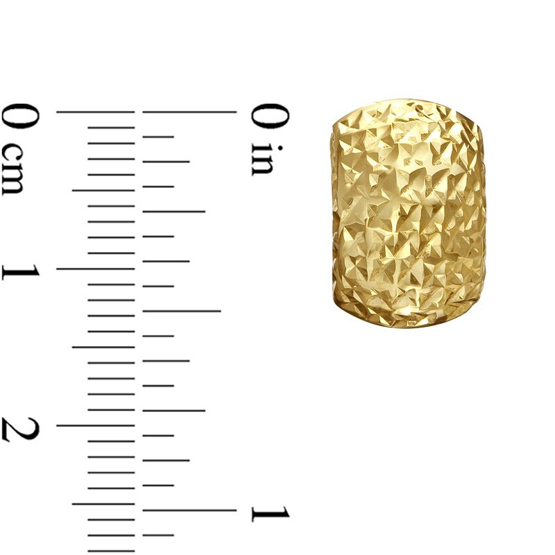 Main Image 2 of Previously Owned - Diamond-Cut Textured Hoop Earrings in 14K Gold