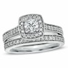 Thumbnail Image 1 of Previously Owned - Celebration Ideal 1 CT. T.W. Diamond Bridal Set in 14K White Gold (J/I1)