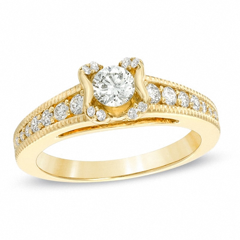 Main Image 1 of Previously Owned - 5/8 CT. T.W. Diamond Sirena™ Engagement Ring in 14K Gold